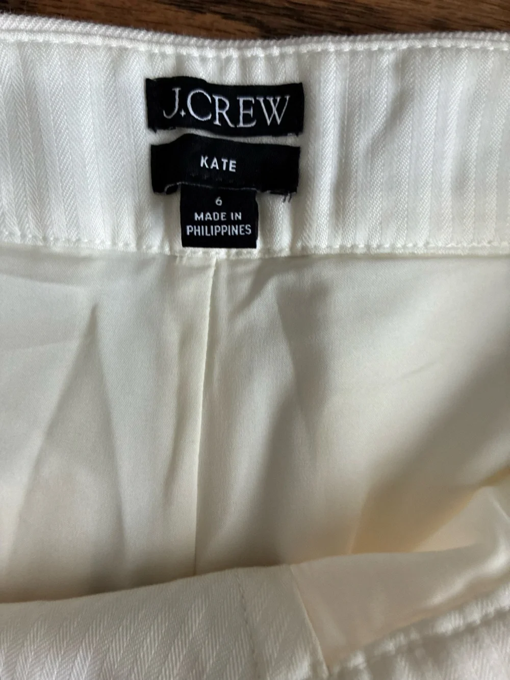 J Crew Kate Capri Linen Pants 6 White Cream Trousers Stretch